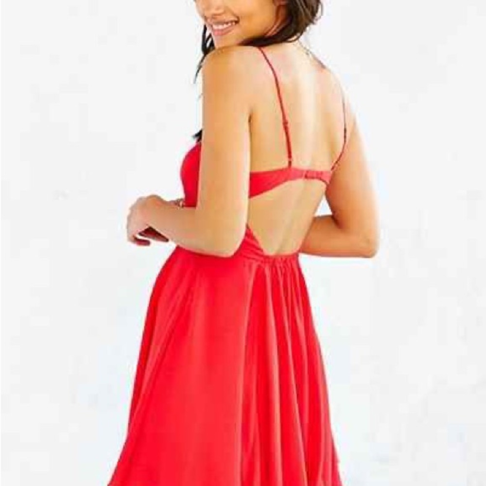 Silence + Noise Vibrant Red Backless Dress